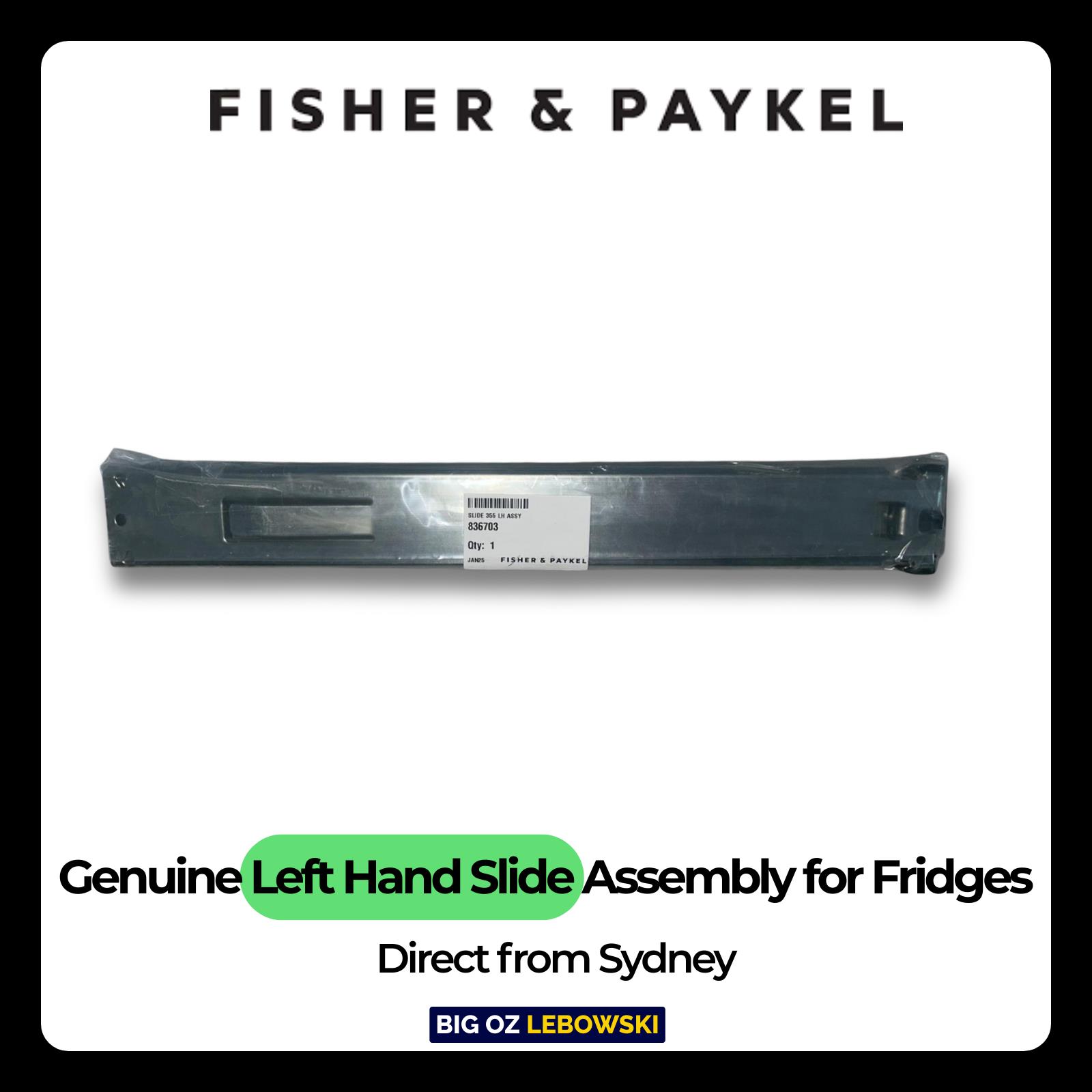 Genuine Fisher Paykel Left Fridge Slide Rail 836703 Bottom Mount Genuine Part