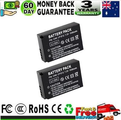 2x Lp-e12 Battery For Canon Powershot Sx70 Hs Camera