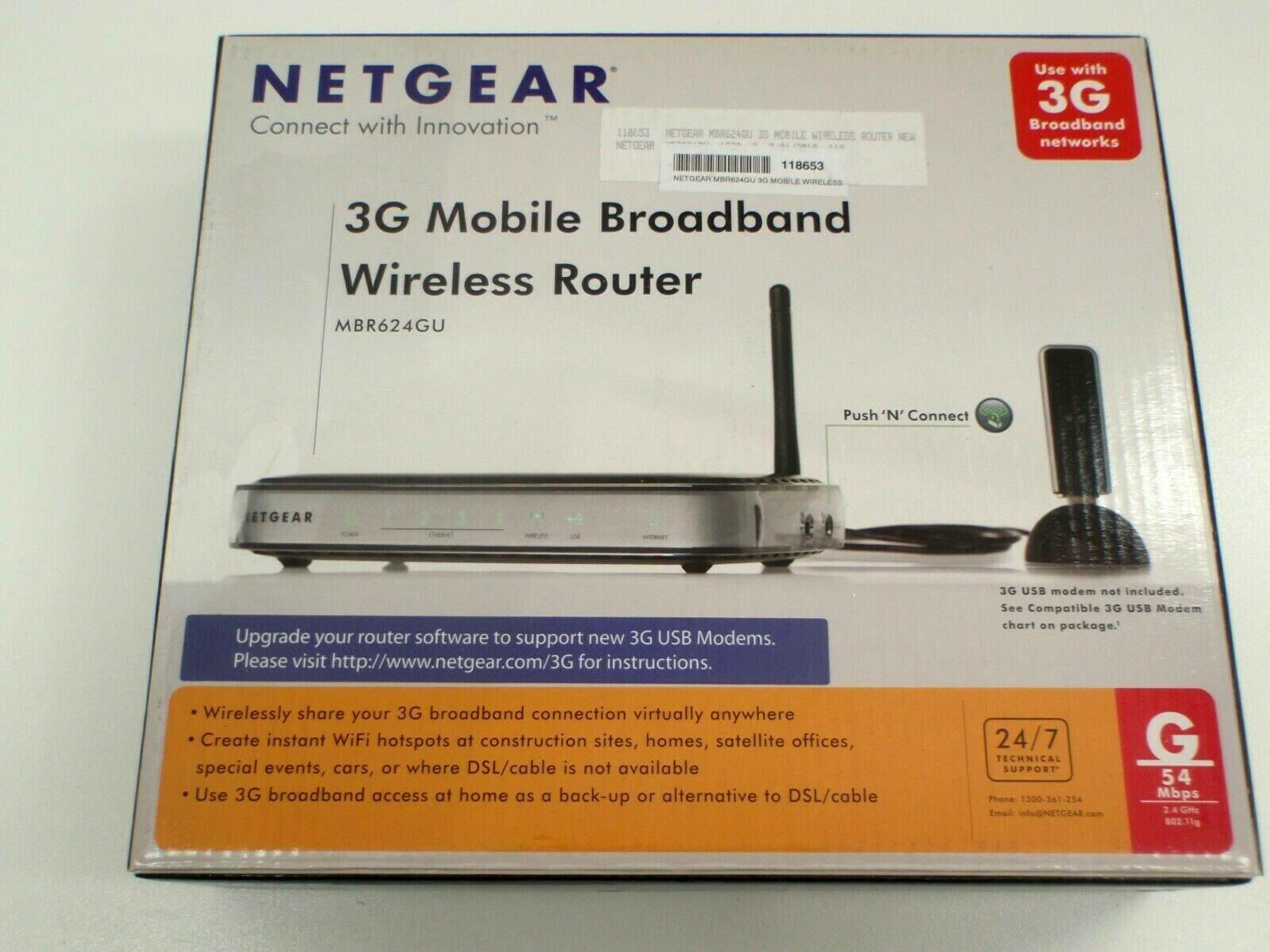 3g Wireless Router Mobile Broadband Wifi Internet Netgear Mbr624gu