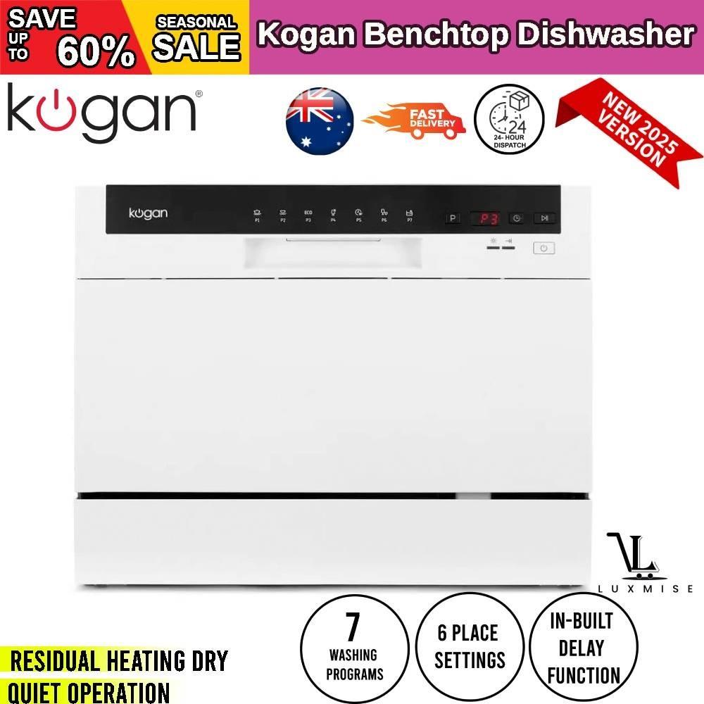 Kogan Benchtop Dishwasher (6 Place, White), Dishwashers, Appliances