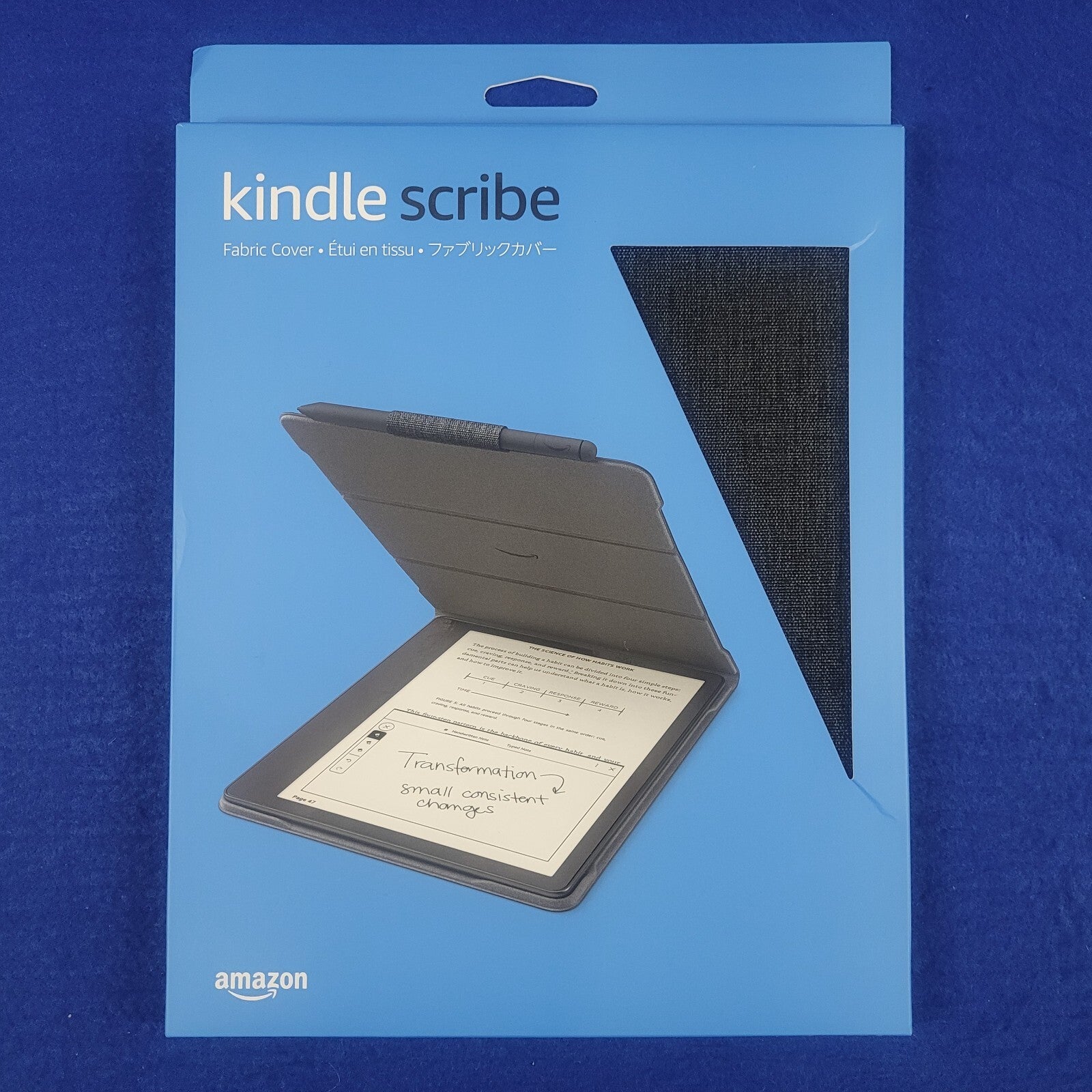 Amazon Kindle Scribe Fabric Folio Magnetic Cover Case Black (1st Gen 2022)