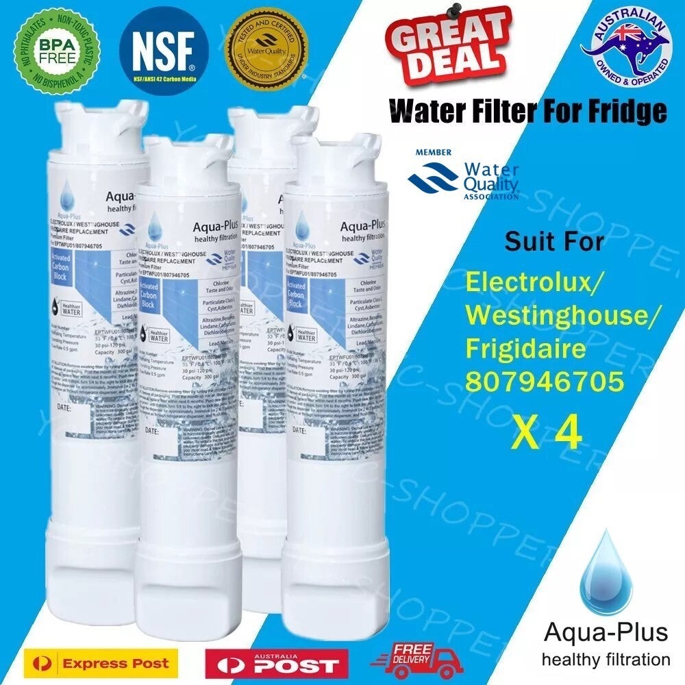 4 X Electrolux Fridge Water Filter Eptwfu01 807946705 For Ehe5267bc Ebe5367sc