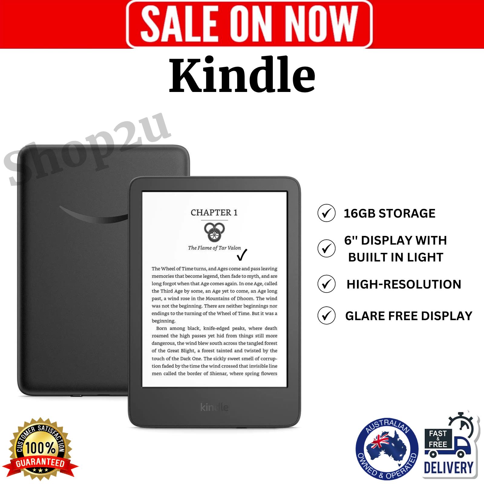 2024 Amazon Kindle Wifi Black Ereader - 16gb Memory Free Delivery Au Stock