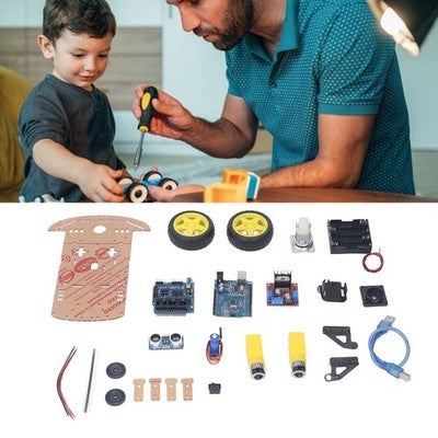 Smart Car Chassis Kit 4 Battery Compartments Convenient Installation 2wd 20