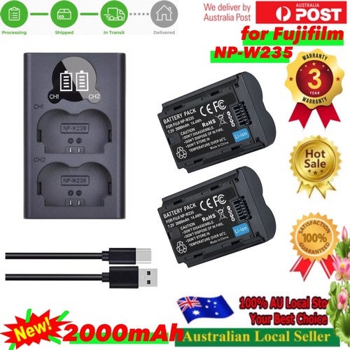 Battery &charger Np W235 For Fuji X-t4, Xt4, X-h2s, Gfx100s, Gfx 50s Ii, Np-w235