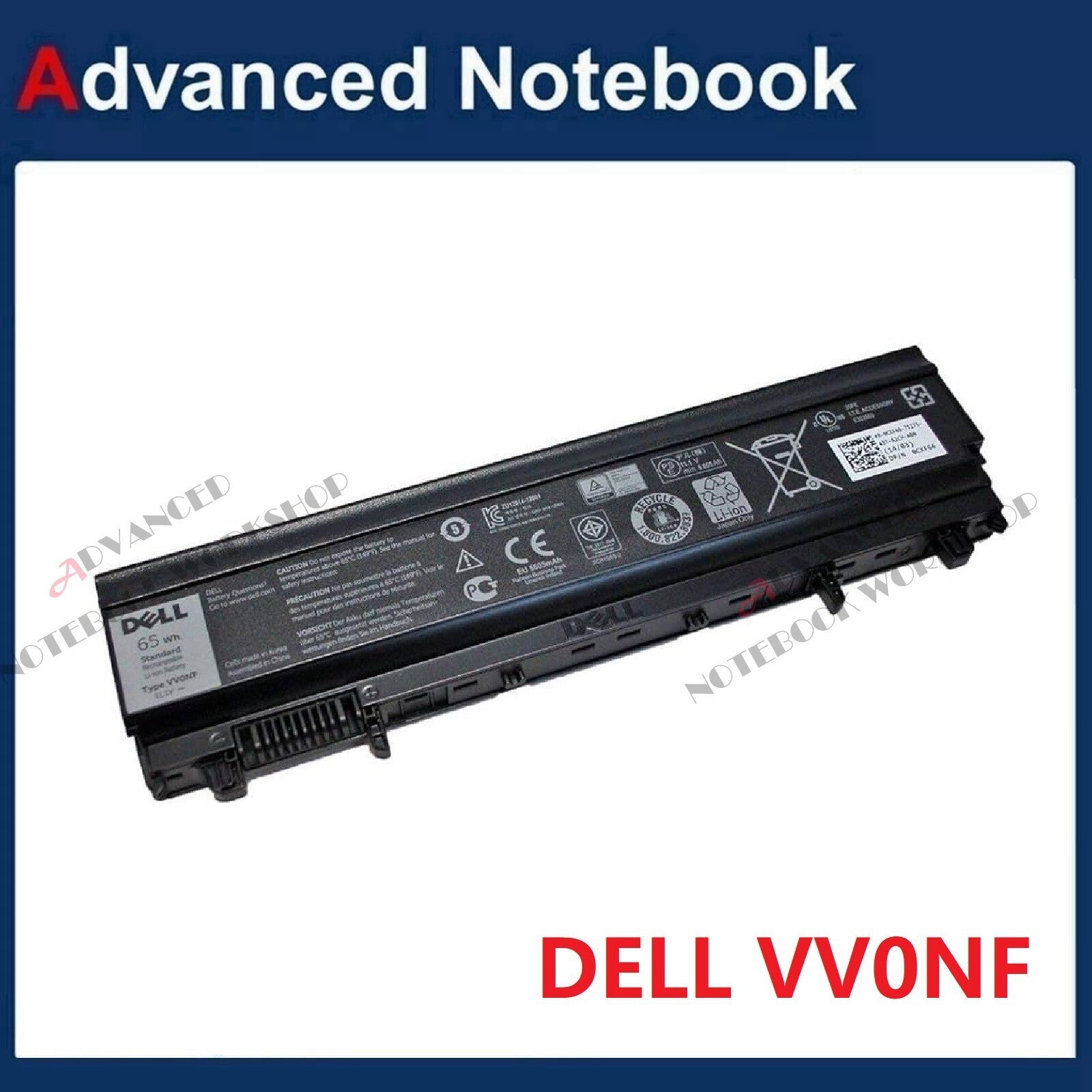 Dell Vv0nf Battery For Dell Latitude E5440 E5540 0k8hc 1n9c0 Fjtxy 65wh