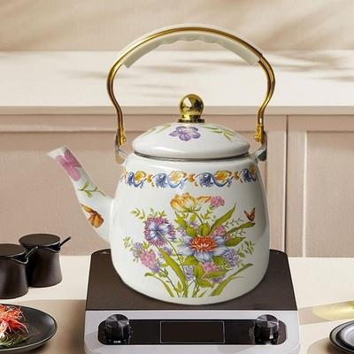 Tea Kettle Hot Water Kettle Floral Teapot