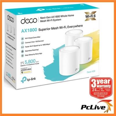 Tp-link Deco X20 V3 3 Pack Ax1800 Home Mesh Wifi Wireless Router Range Extender