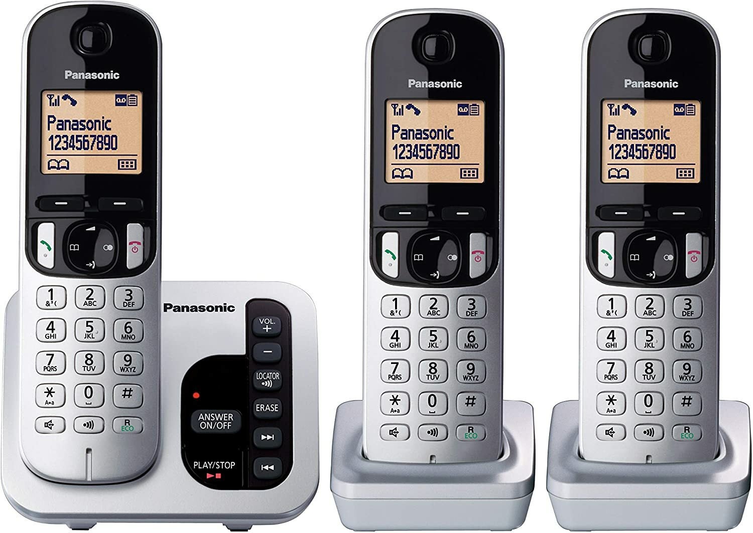 Panasonic Dect Digital Cordless Phone Answering Machine Triple Pack