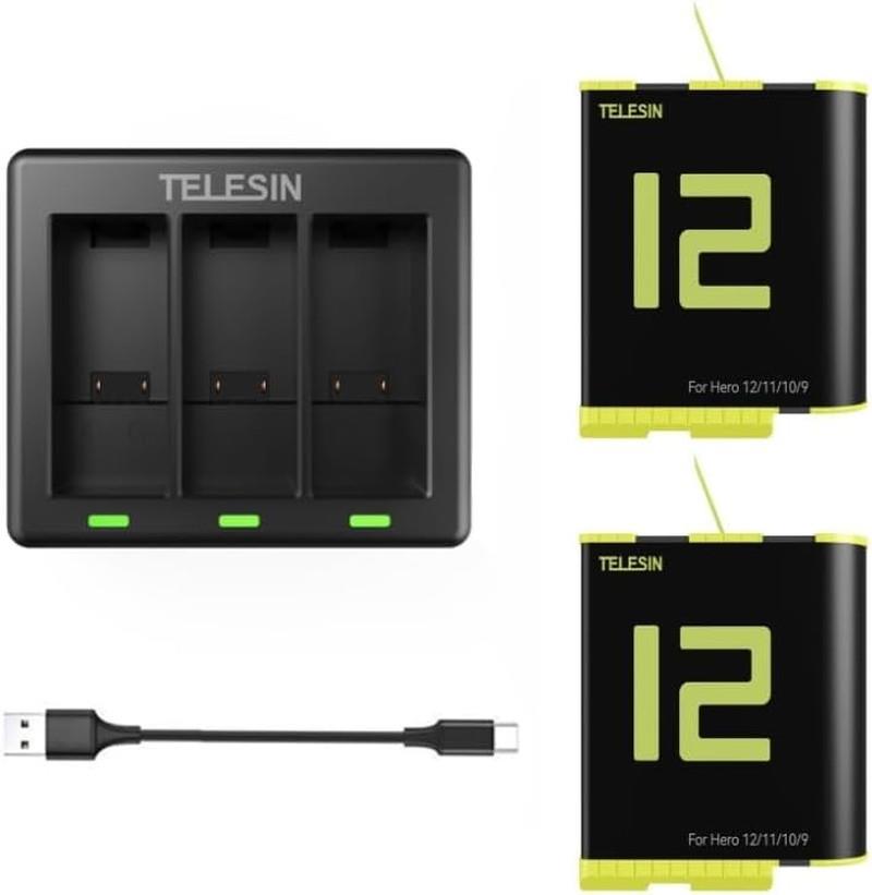 Camgo Telesin Triple Charger Battery Kit For Gopro Hero 12