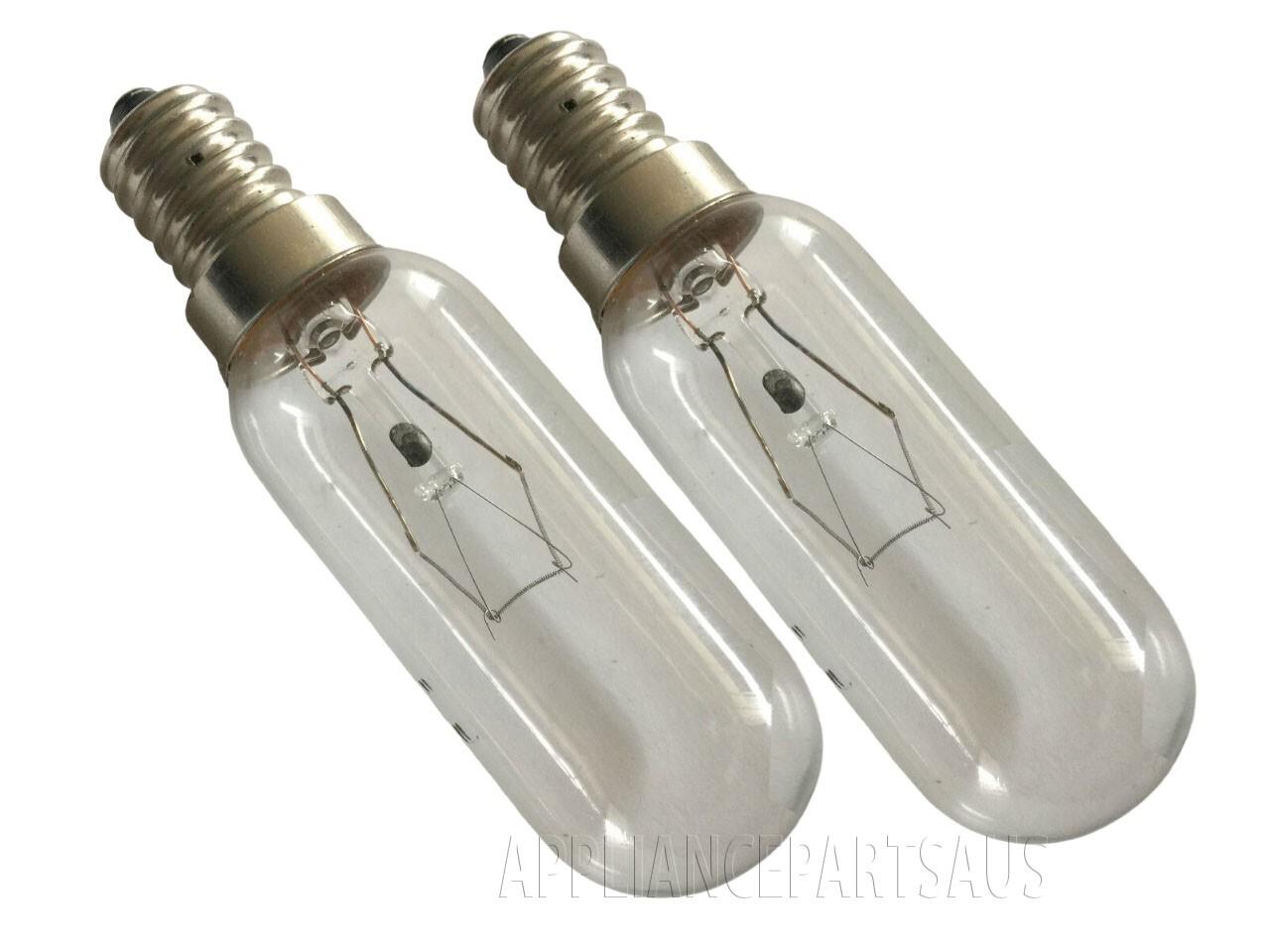 2 X Electrolux Bottom Mount Fridge Lamp Light Bulb Globe Ebm5100sc Ebm5107sc