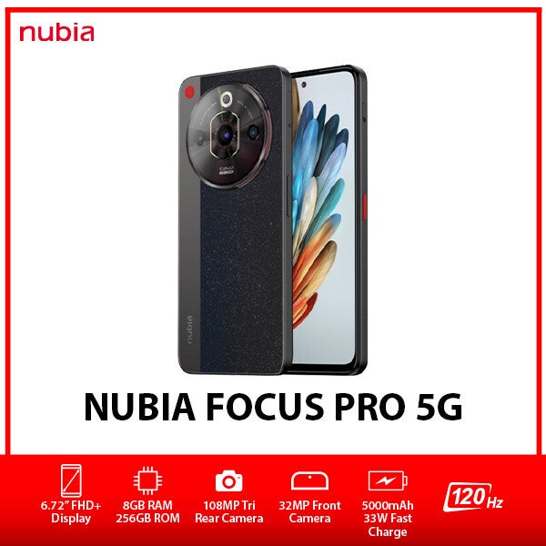 Zte Nubia Focus Pro 5g Unlocked Dual Sim Android Mobile Phone – Black/8gb+256gb
