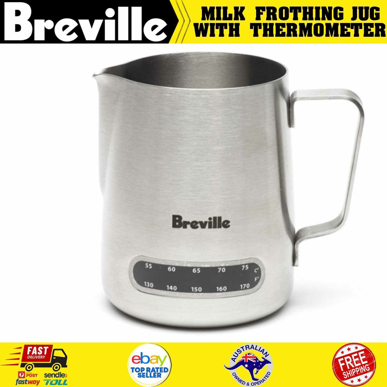 Stainless Steel Milk Frothing Jug W/ Thermometer Thermal Milk Frother Jugs