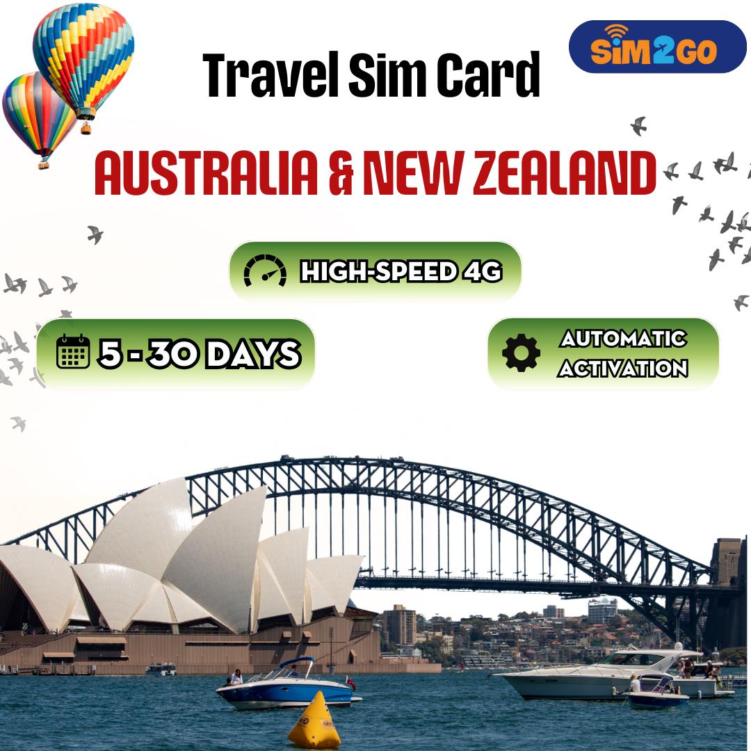 Australia & Zealand Travel Sim Card Unlimited Data Plans