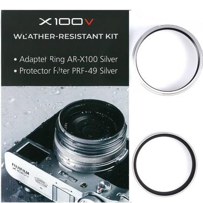 Fujifilm X100v Kit Prf-49 Filter Adapter Ring Ar-x100 Silver