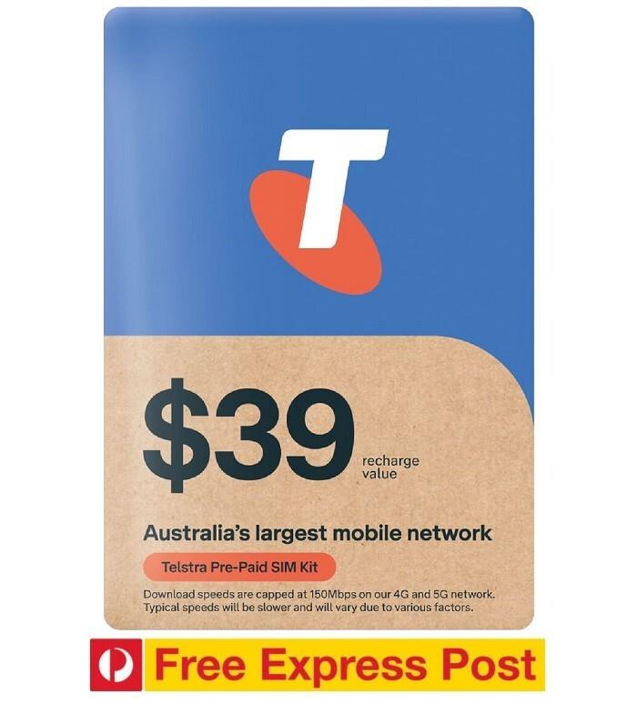 Free Express Post $39 Telstra Pre-paid Sim Cards 4g/5g Enabled