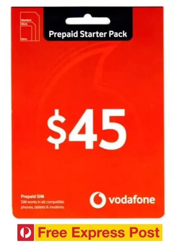 Free Express Post pre-paid Sim Cards $35/$45/$55 Vodafone