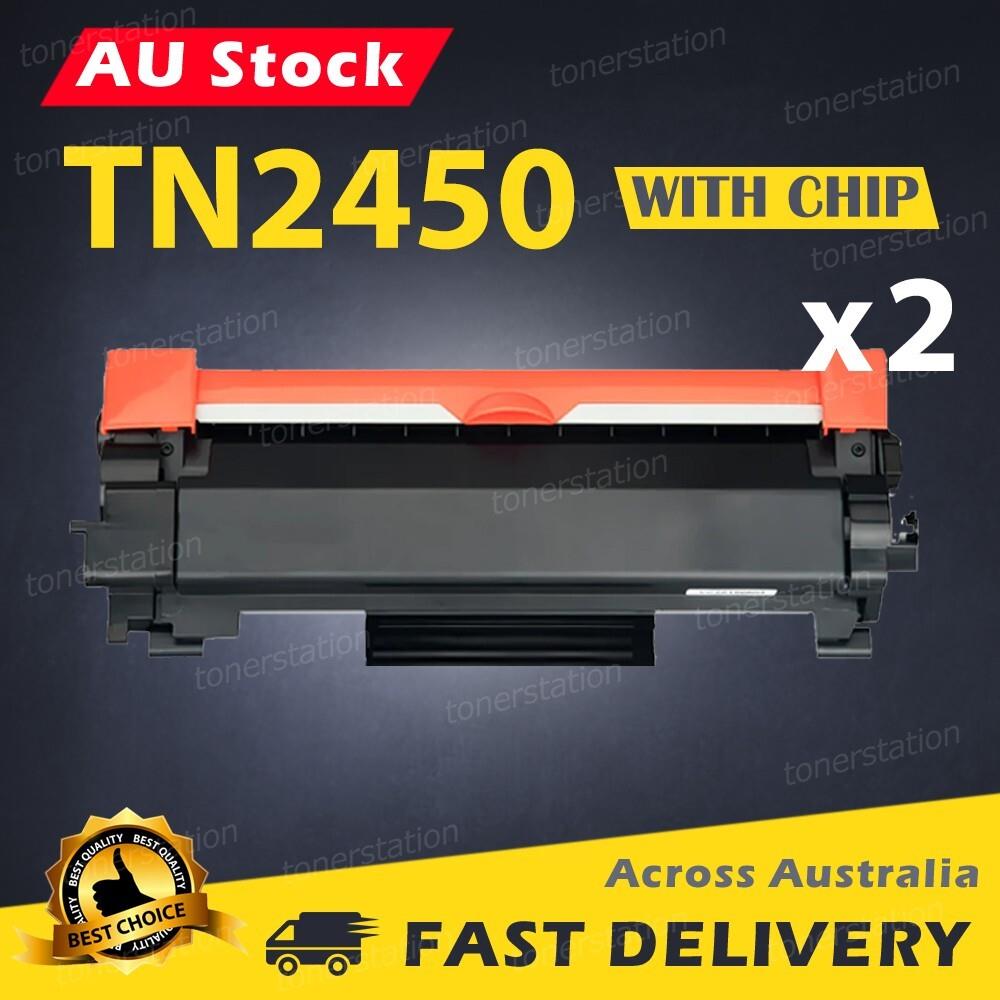 2x Generic Toner Tn2450 Chipped For Brother Hl-l2350dw Hl-l2375dw Hl-l2395dw