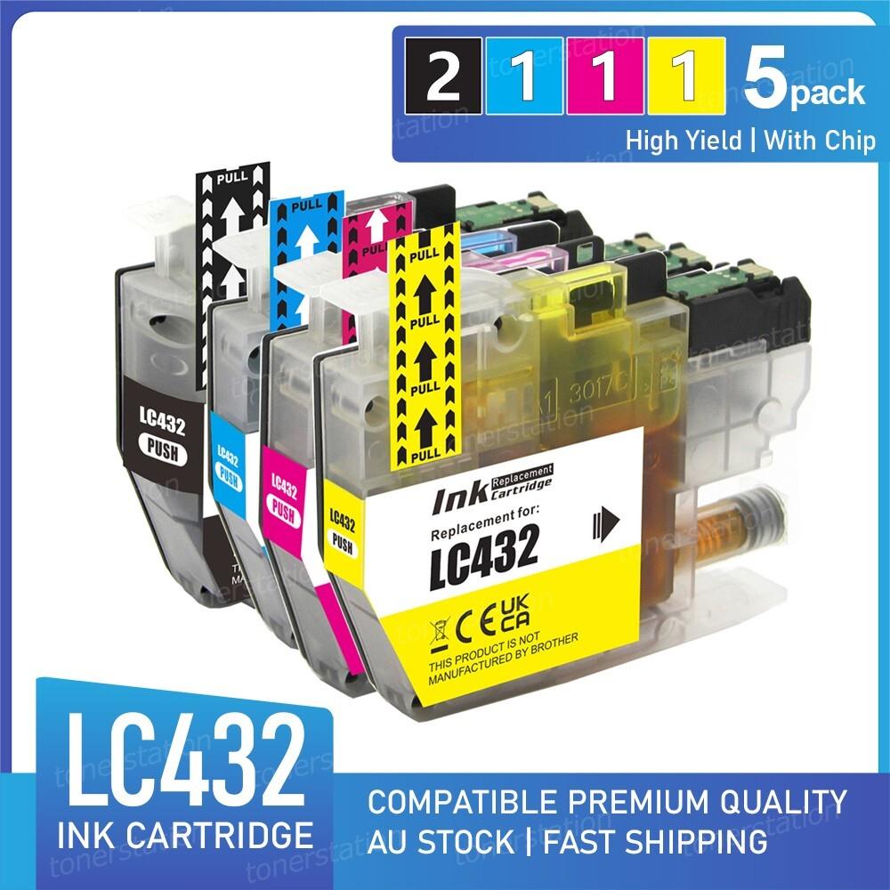 5x Non-oem Ink Lc-432 For Brother Mfcj5740dw Mfc-j6540dw Mfc-j6740dw Mfc-j6940dw