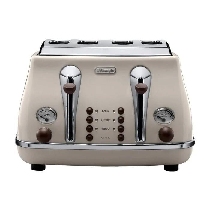 Delonghi Beige Icona Vintage 4 Slice Toaster