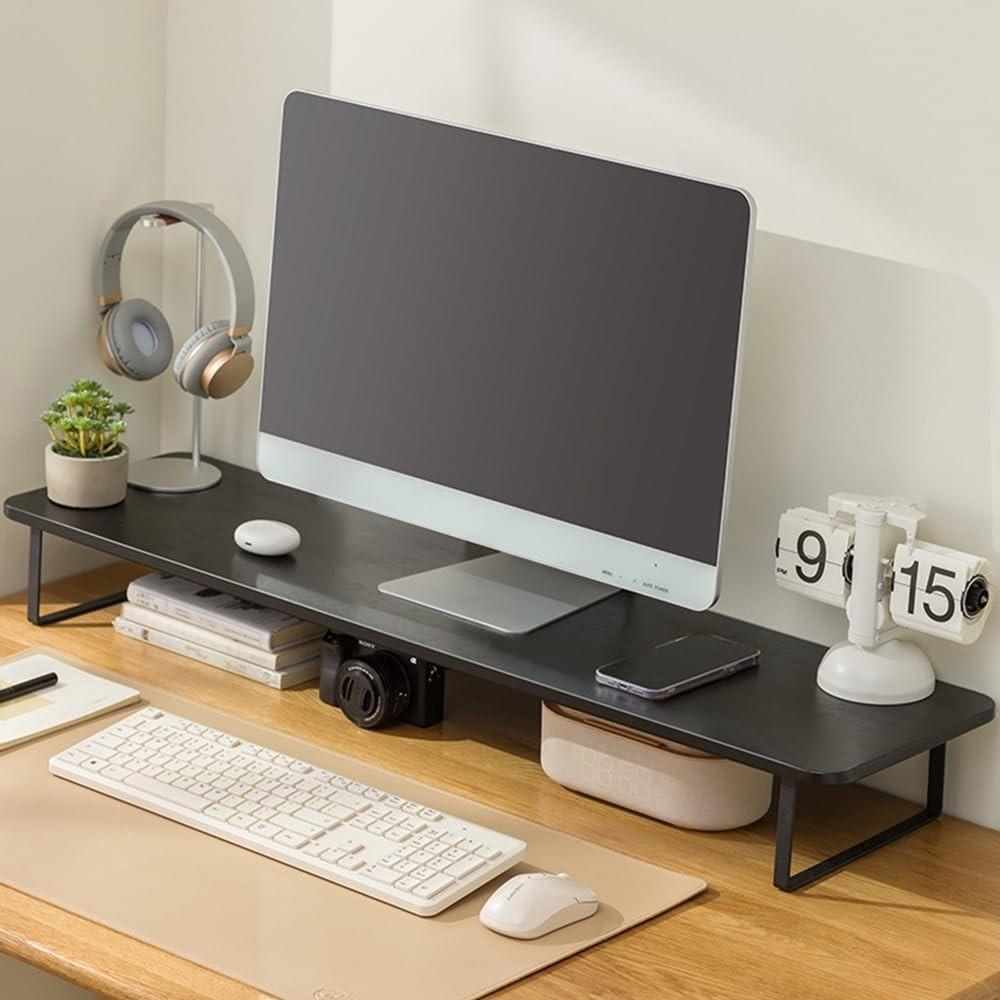 Monitor Stand Riser, Wood Moniter Riser With Keyboard Organizer For Laptop/compu