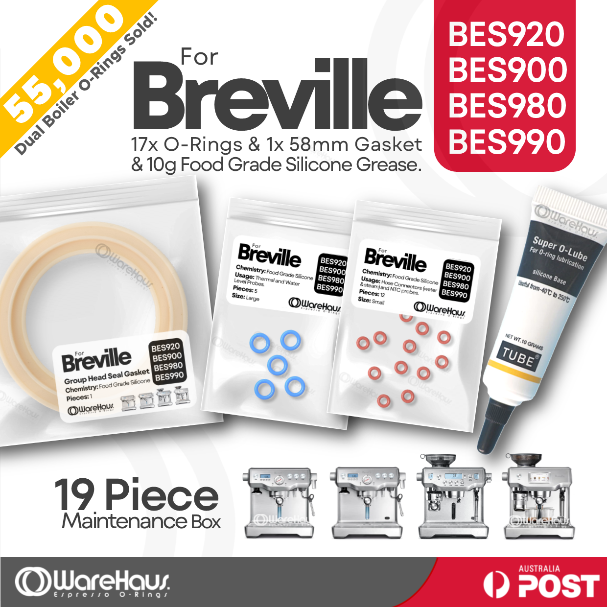 19pce O-ring & Gasket Maintenance Box Breville Dual Boiler Orings O Rings Oring