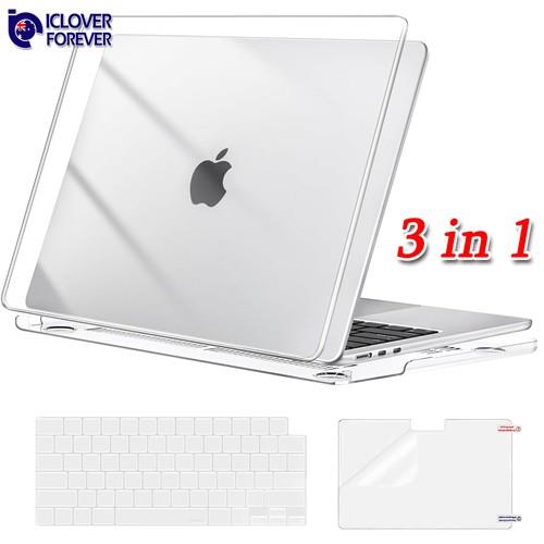 Case Shell + Screen Protector + Keyboard Cover For Macbook Air 13" 15" M4 M3 M2