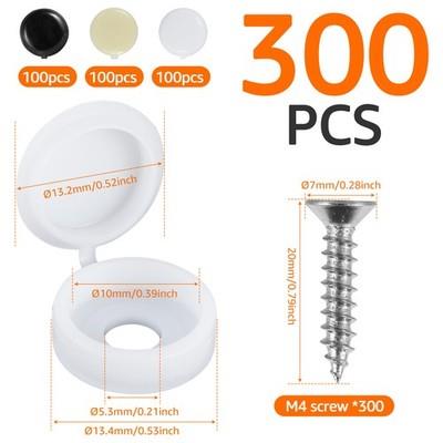 600pcs Screws And Covers Set Sturdy Self-tapping Screws Plastic Screw Weznc