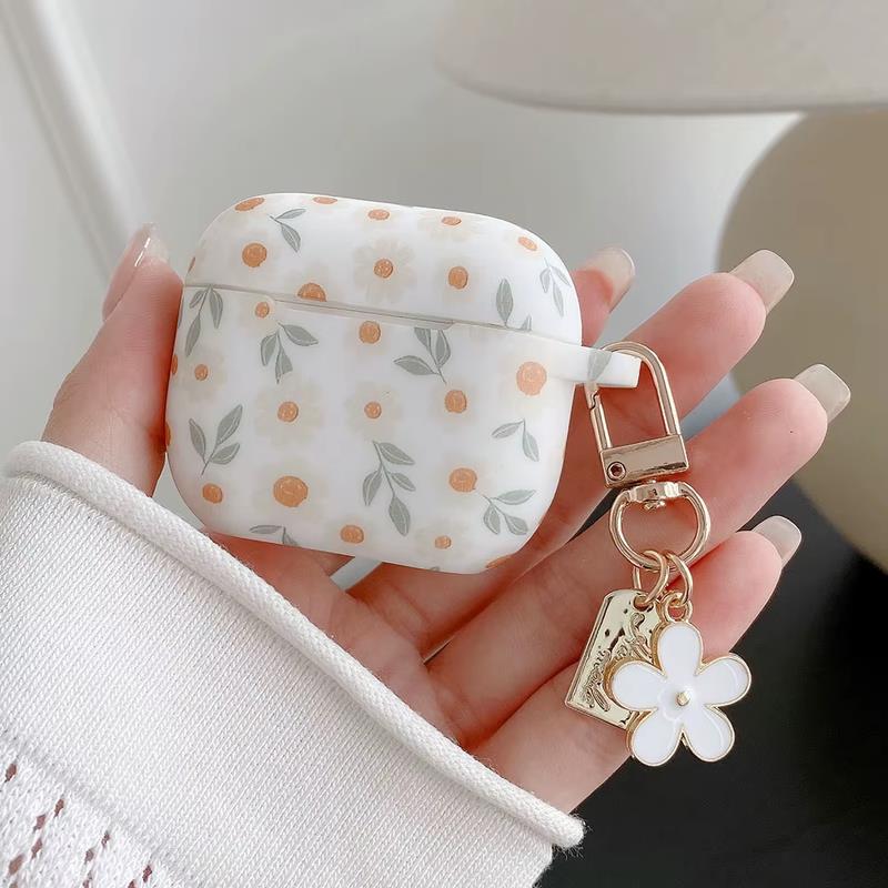 For Apple Airpods 4 Anc Flower Print Earphone Case For Airpods 2 3 Pro2 Silicone