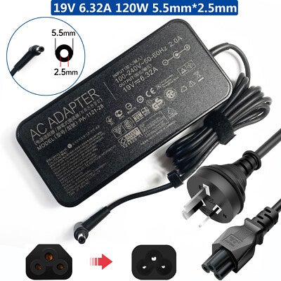 19v 6.32a Laptop Ac Adapter Charger For Clevo N55 C90s A2g A7k N75 N75sf F8p G60