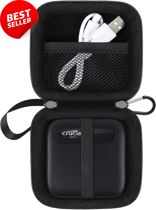 Black Eva Case Crucial X6/x9/x10 Pro Ssd 500gb-4tb Shockproof