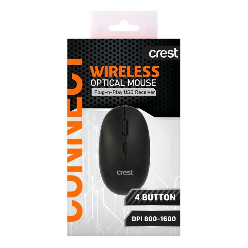 Crest Connect Wireless Optical Mouse Adjustable Dpi Plug And Play