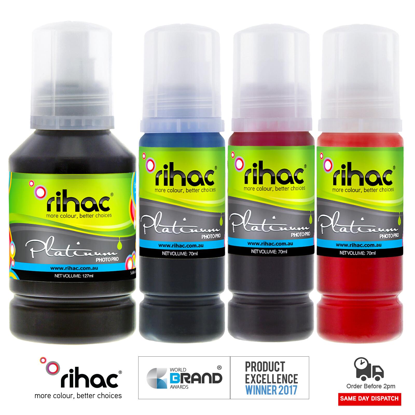 Rihac Refill Ink For Epson 502 T502 Ecotank Et-2850 Et-3800 Et-4850 Et-4750
