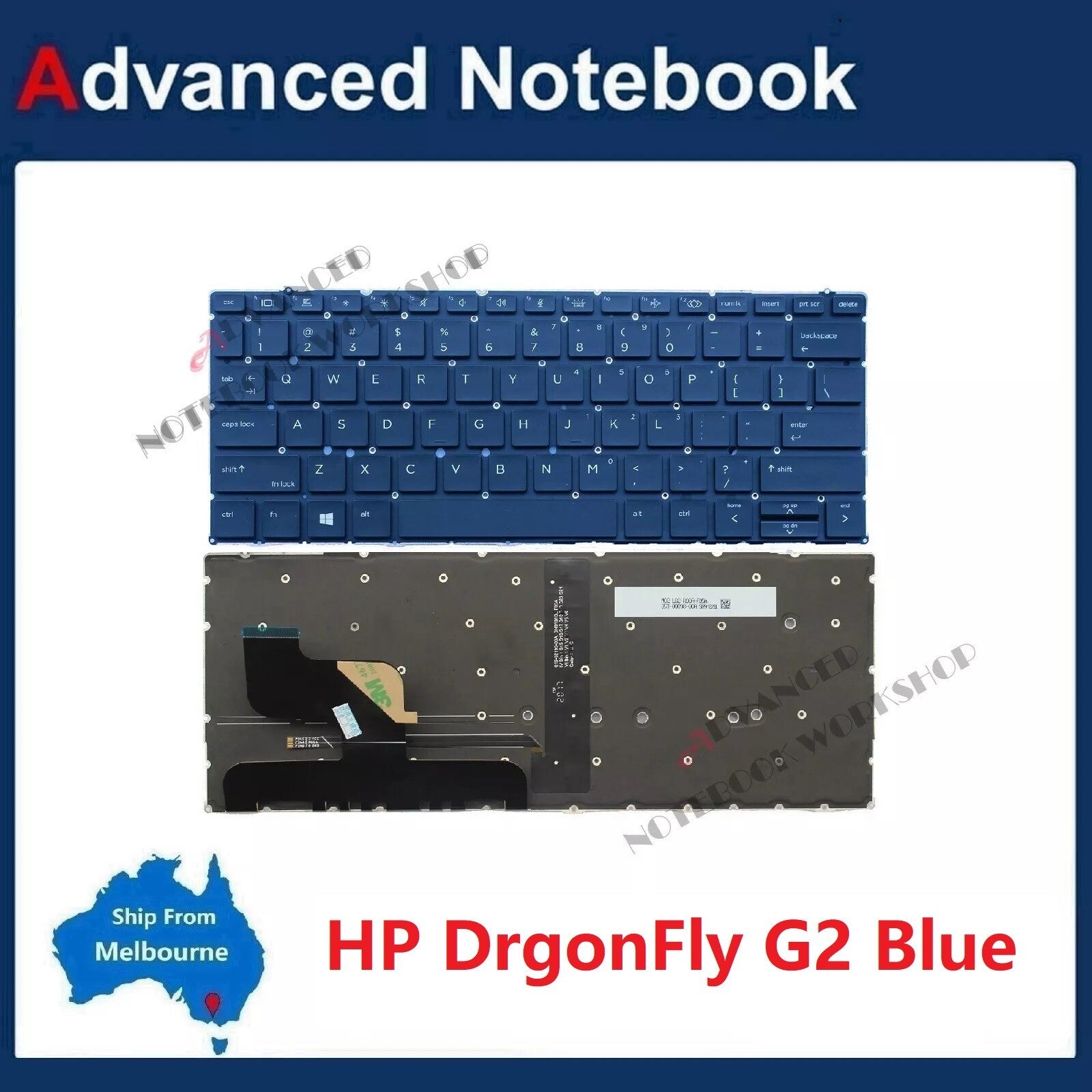 Blue Backlit Keyboard For Hp Elite Dragonfly G1 G2 L57278-001 Notebook