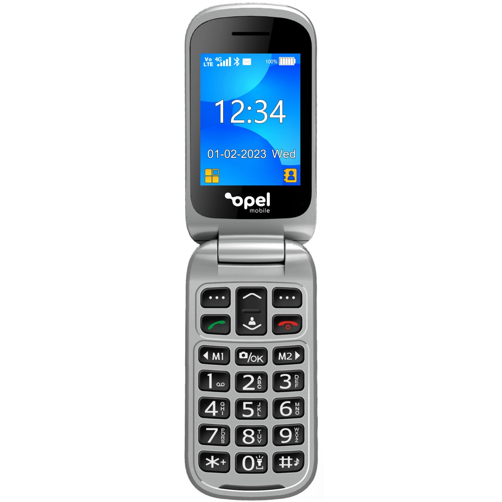 Opel Flipphone 6 4g Big Button Flip Phone Black Unlocked Express Shipping