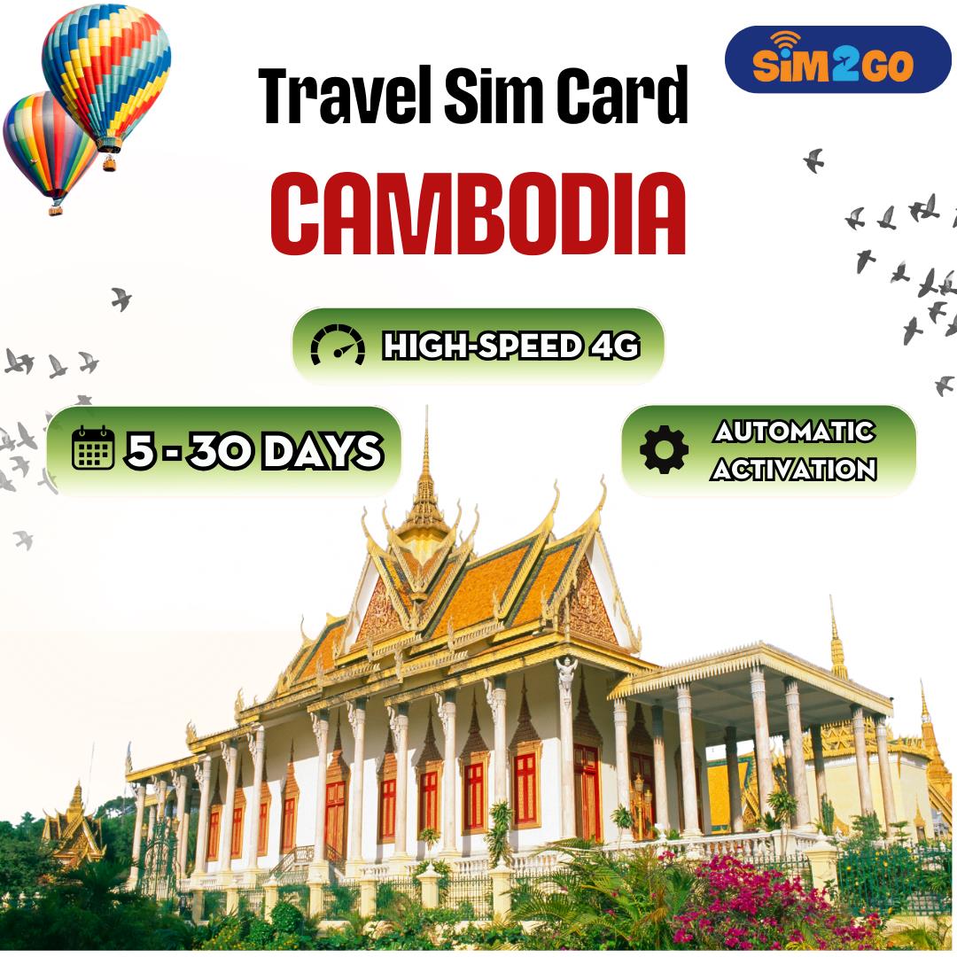 Cambodia Travel Sim Card Unlimited Data Plans | Prepaid 4g Sim | Travel Sim Card