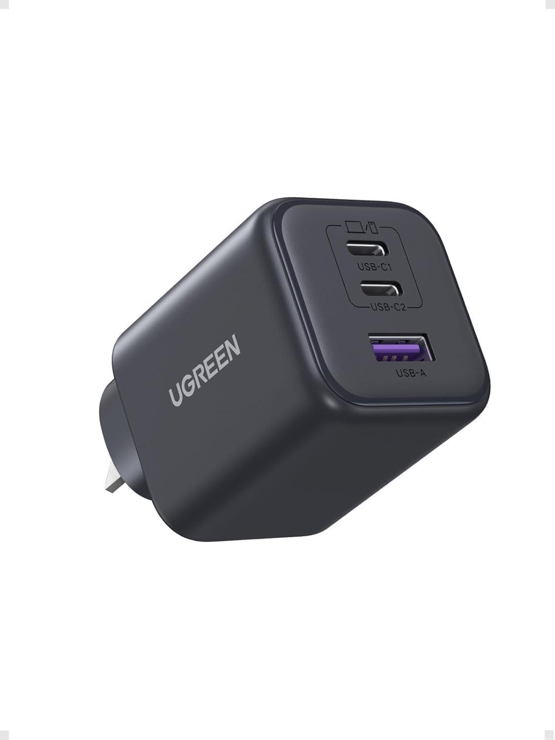 Ugreen 45w Usb C Charger 3 Ports Gan Fast Charging Block, Pd3.0 Compact Power Ad