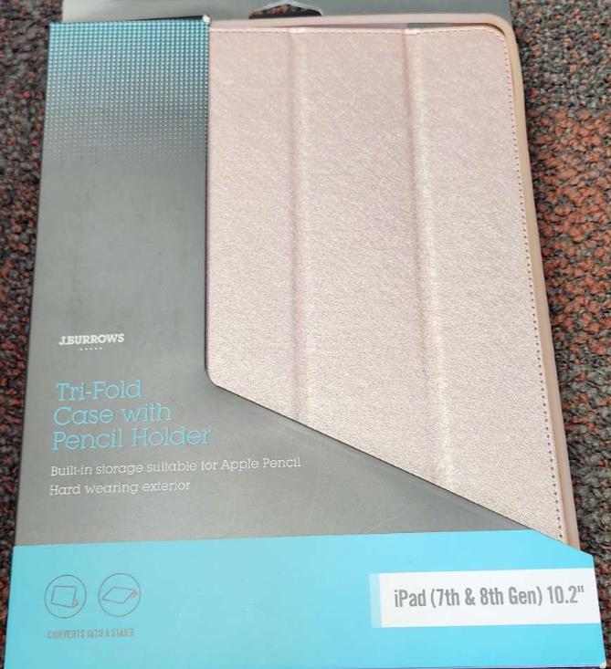 J.burrows Ipad 7th And 8th Generation Case 10.2inch Trifold With Pencil Holder