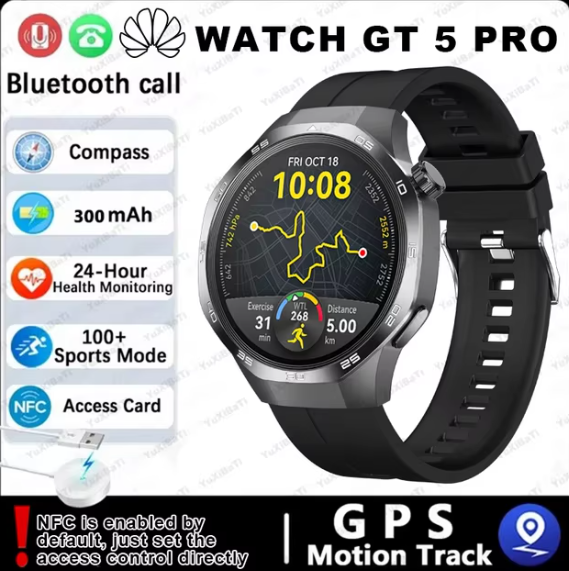 For Huawei Watch Gt 5 Pro 1.43" Amoled Bluetooth Ios Android Smartwatch