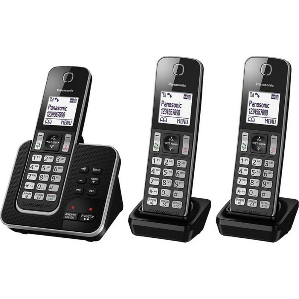 Panasonic Kxtgd323alb Triple Handset Cordless Phone With Answering