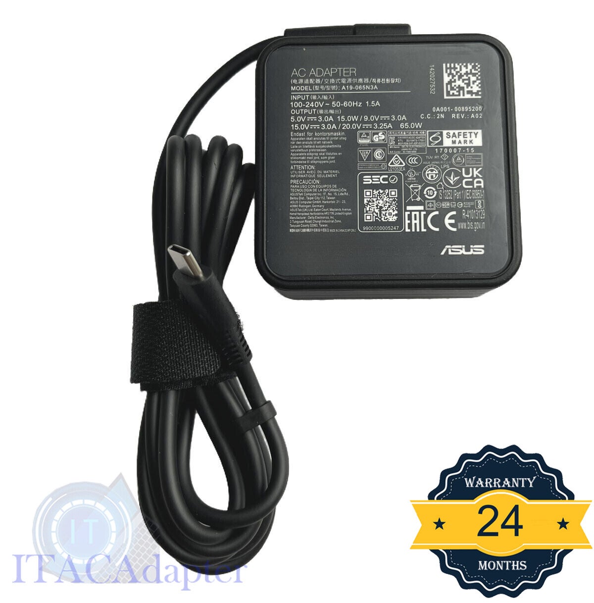 65w Usb-c Type-c Ac Adapter Charger For Asus Zenbook 14 Oled Um3406 Um3406ha
