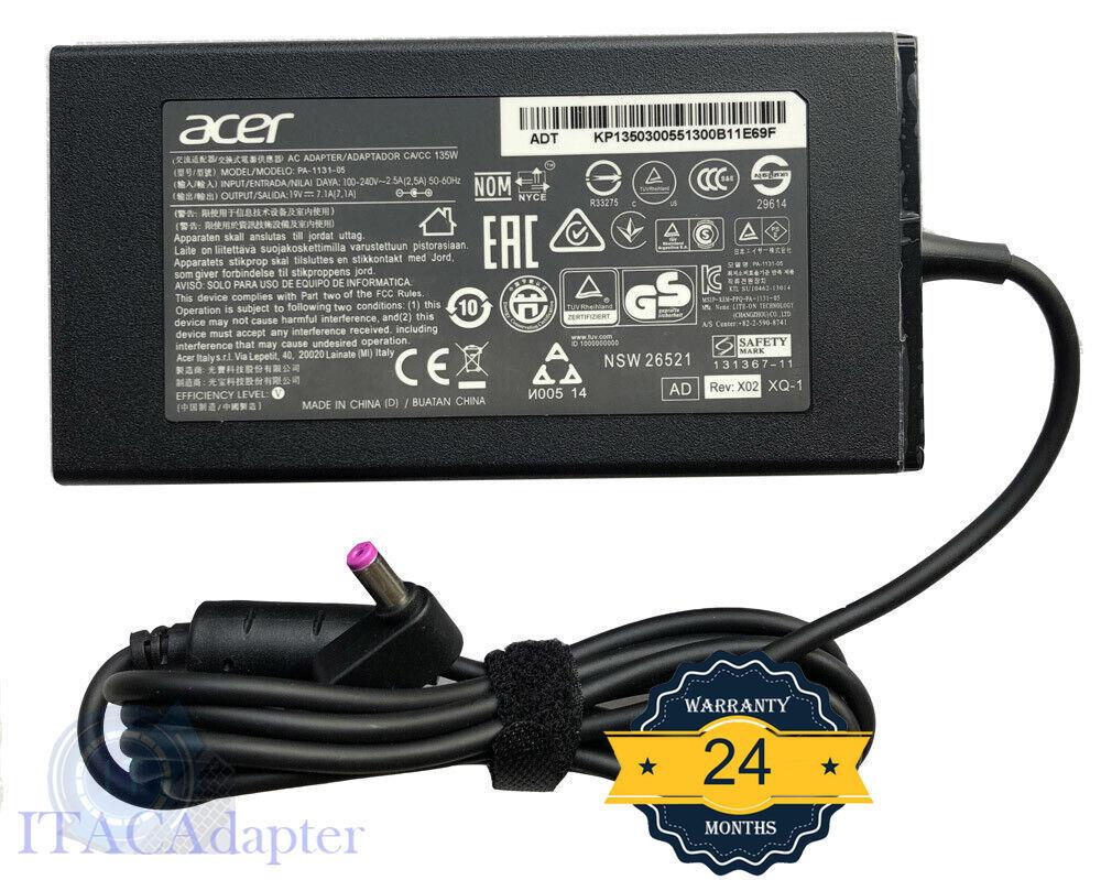 135w 19.5v Ac Charger Adapter For Acer Nitro V 15 Gaming Laptop Power Supply