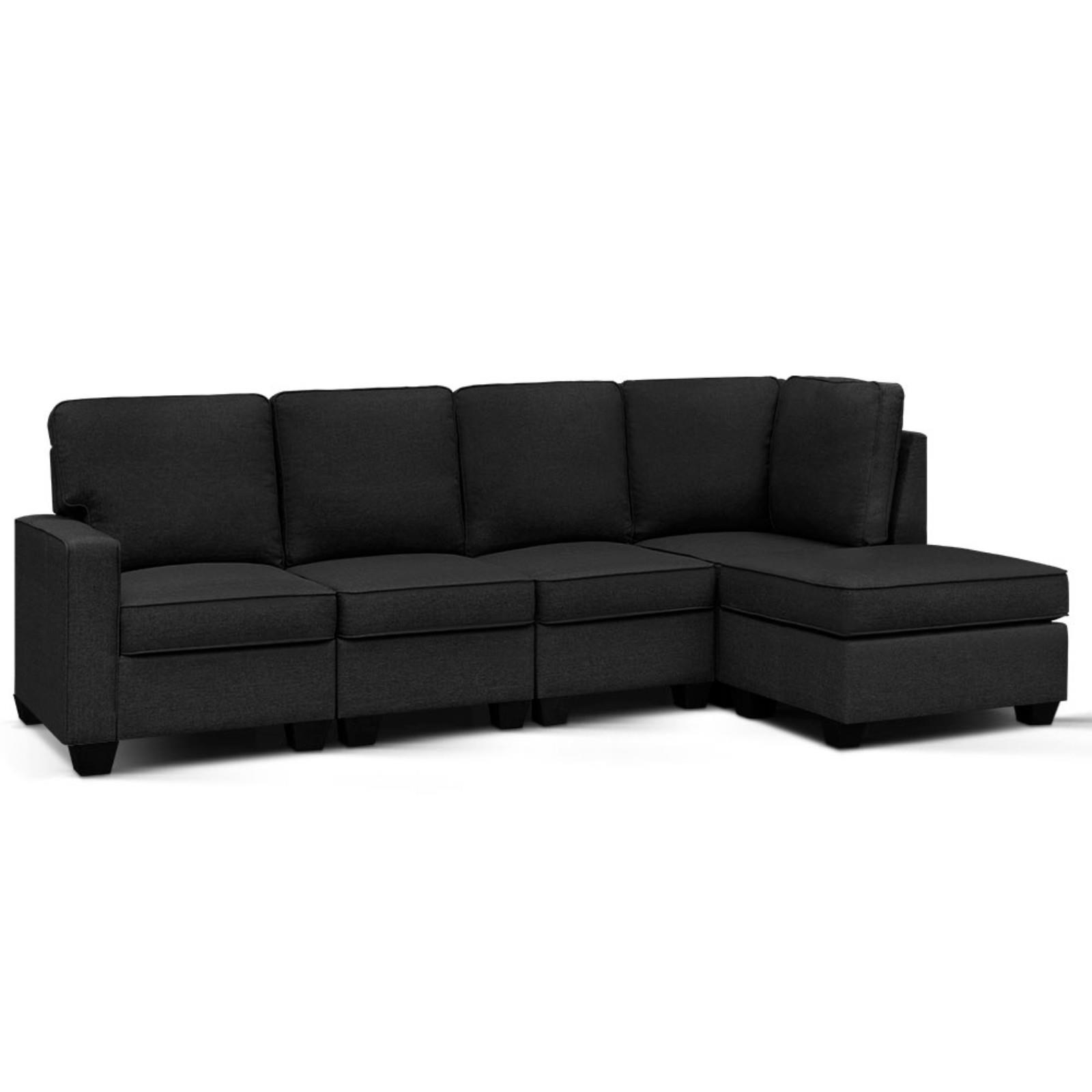 Artiss Sofa Lounge Set 5 Seater Modular Chaise Chair Suite Couch Dark