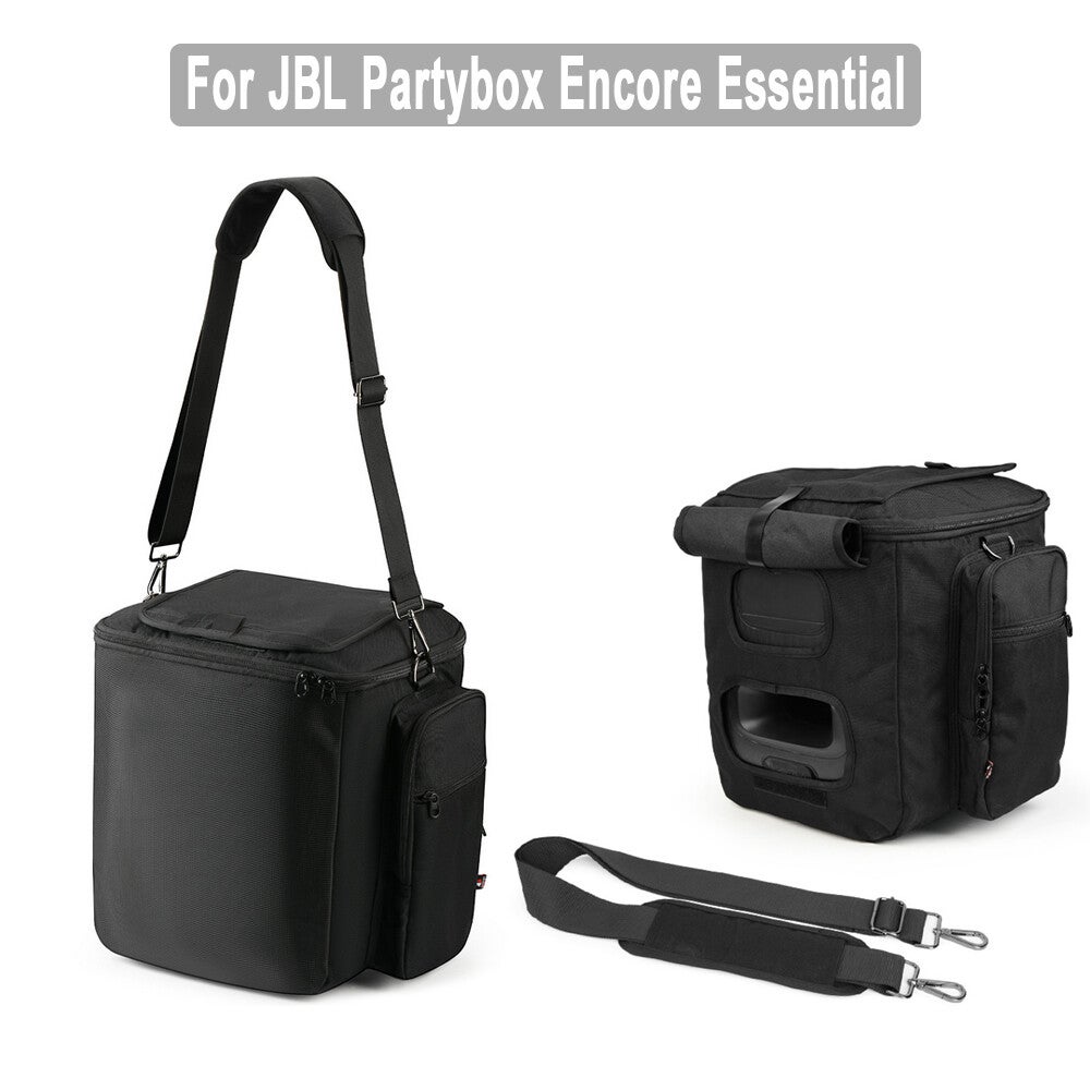 Wireless Speaker Nylon Bag For Jbl Partybox Encore Essential With Pocket Black