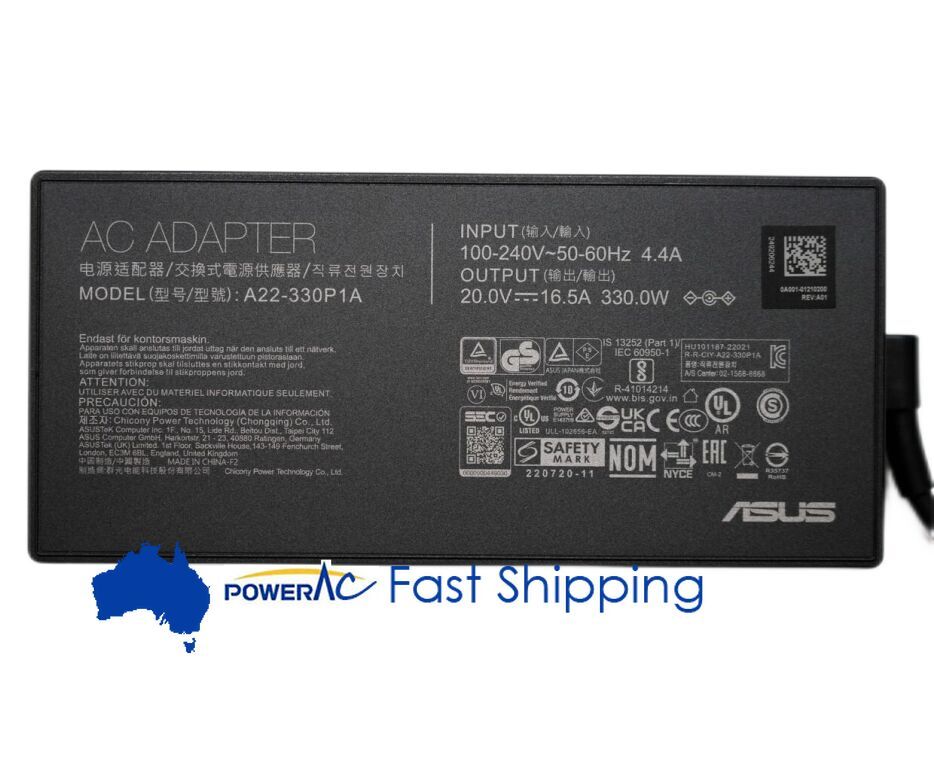 Genuine 330w Asus Rog Zephyrus Duo 16 Gx650pz Gx650p Power Supply Charger
