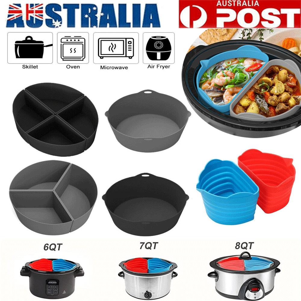 Silicone Slow Cooker Divider Liners Fit 6-8qt Crockpot Reusable And Leakproof