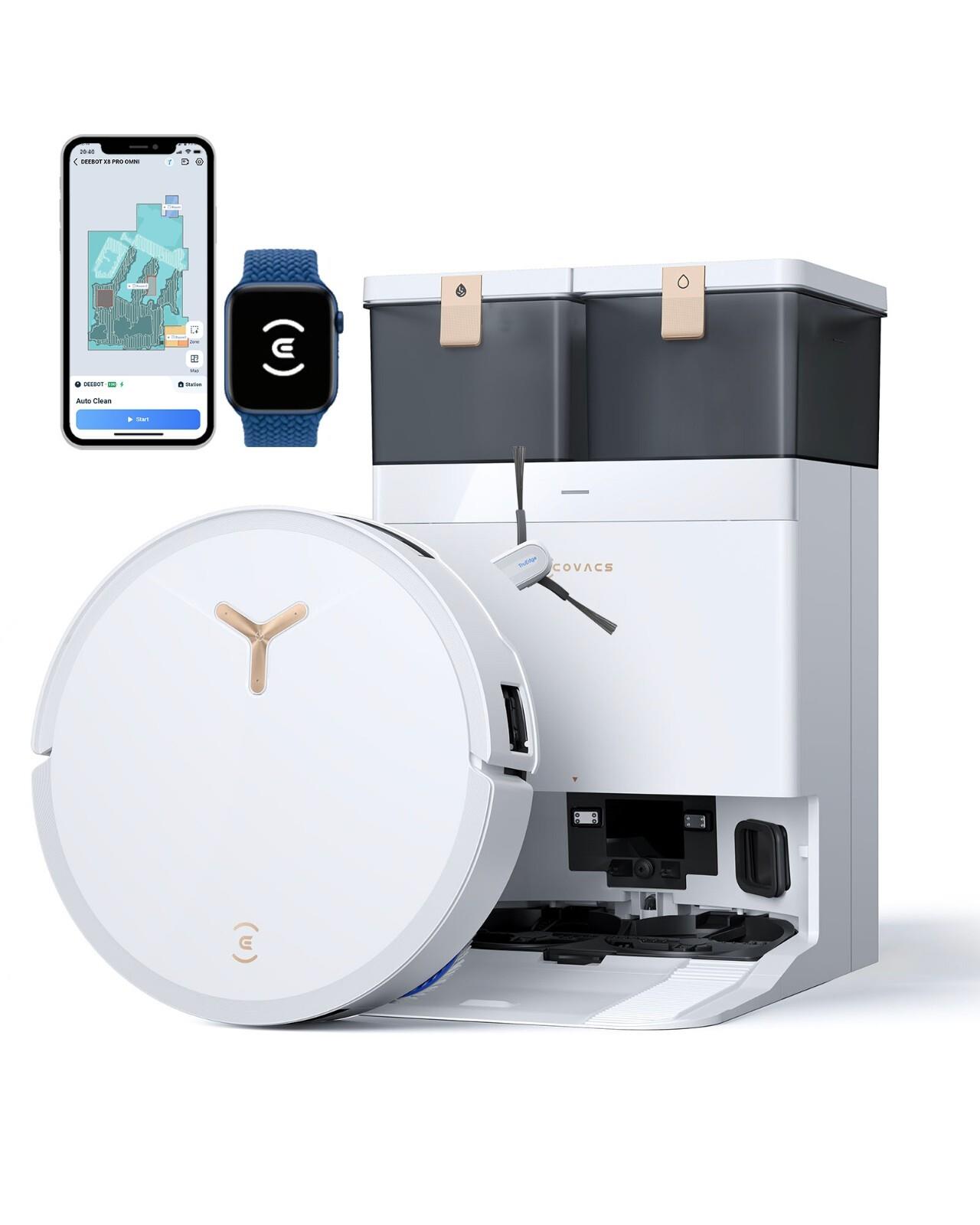 Ecovacs Deebot T50 Max Pro Omni Robot Vacuum And Mop, 18,500pa Suction