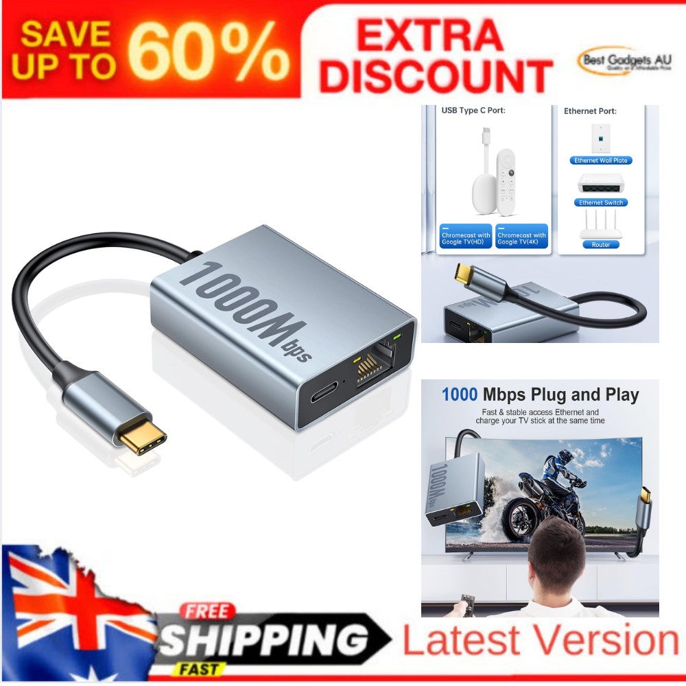 Usb C To Ethernet Adapter Chromecast With Google Tv, Usb C To Rj45