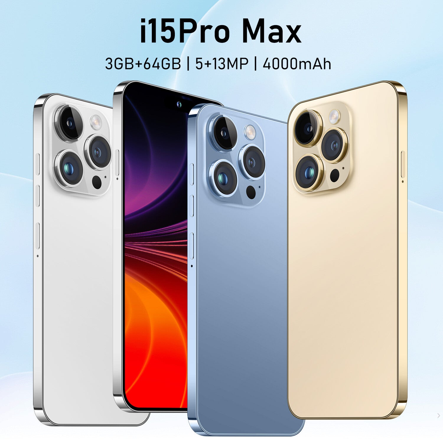 I15 Pro Max 6.8" Unlocked 3+64gb Cheapphone Smartphone Dual Sim 2024 Android