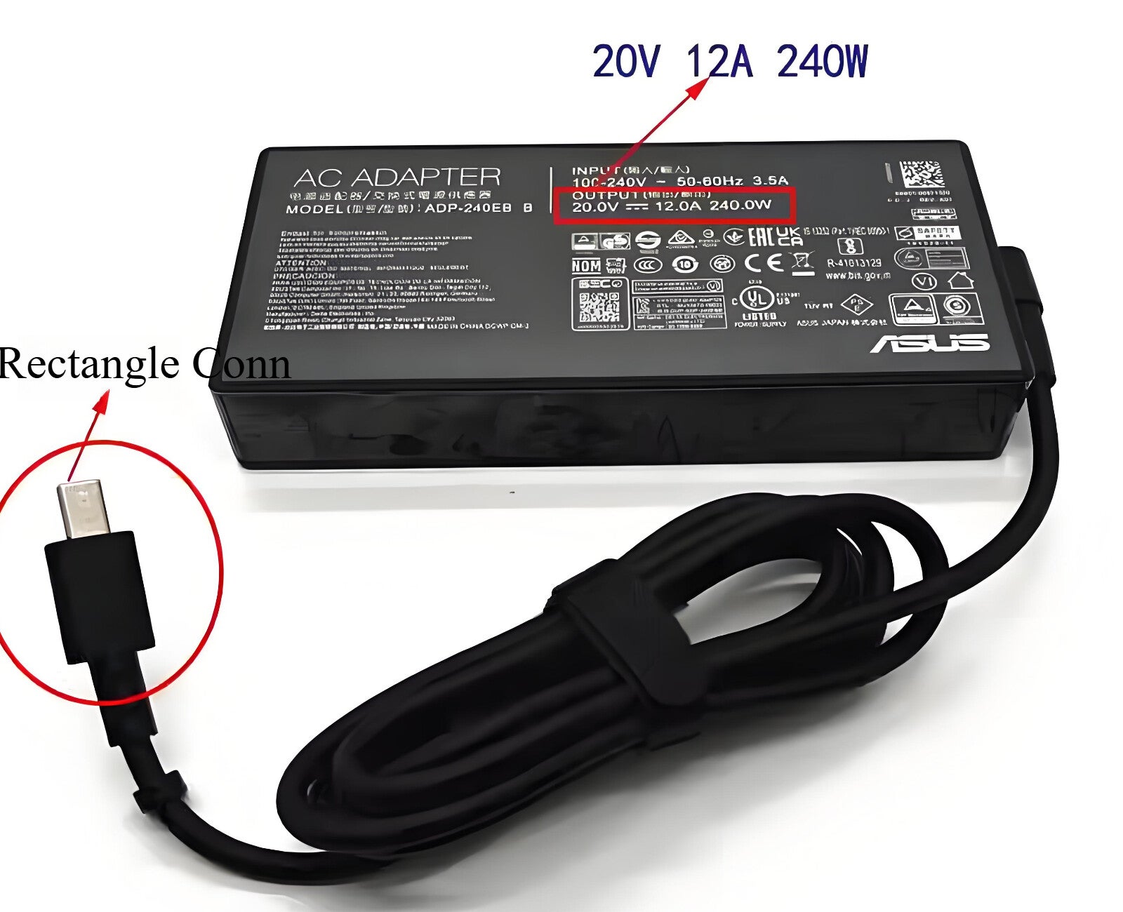 240w Charger Ac Adapter For Original Asus Rog Zephyrus G16 Gu605cx